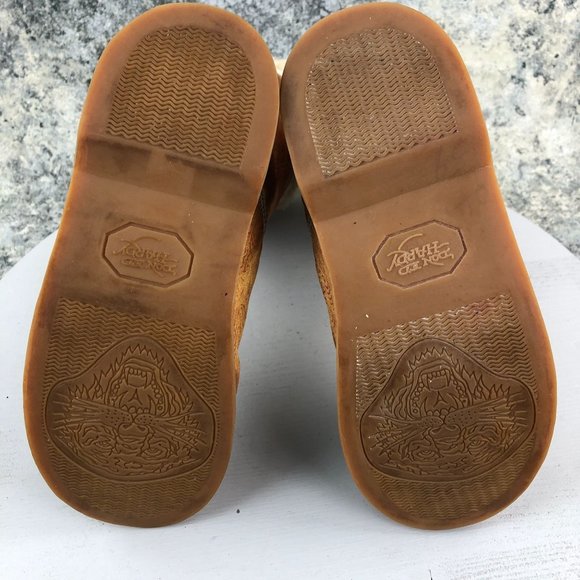 ED HARDY Women's 5 Kiss of Death Geisha Girl Satin Tan Lined Pull On Boots - Picture 9 of 13